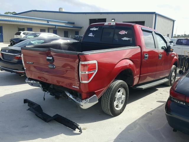 1FTEW1CM8DKE19006 - 2013 FORD F150 SUPER RED photo 4