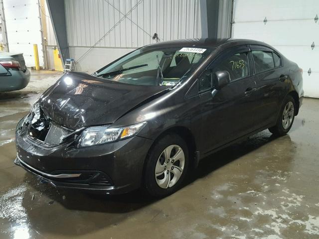 2HGFB2F51DH507172 - 2013 HONDA CIVIC LX BROWN photo 2