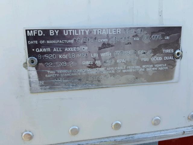 1UYVS2534FU283424 - 2015 UTILITY TRAILER WHITE photo 10