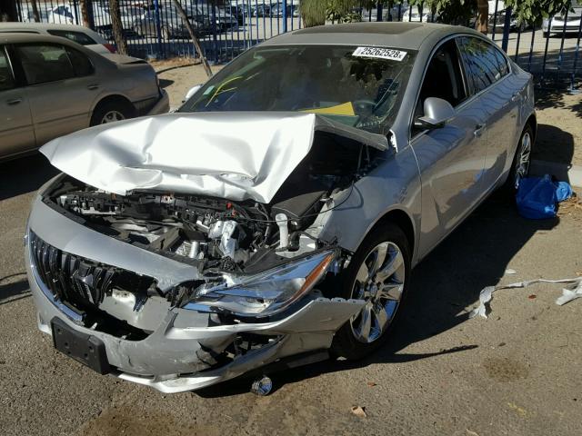 2G4GN5EX7F9165878 - 2015 BUICK REGAL PREM SILVER photo 2