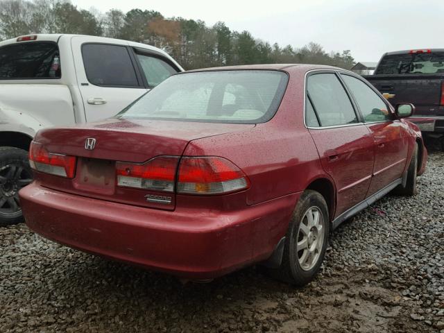 1HGCG56732A043224 - 2002 HONDA ACCORD SE BURGUNDY photo 4