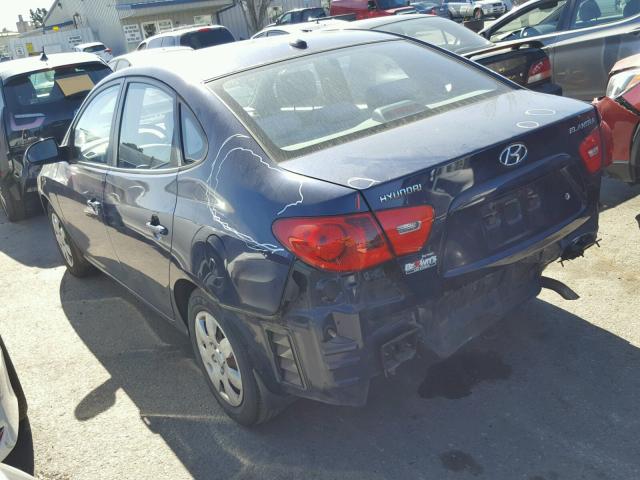 KMHDU46D58U303878 - 2008 HYUNDAI ELANTRA GL BLUE photo 3