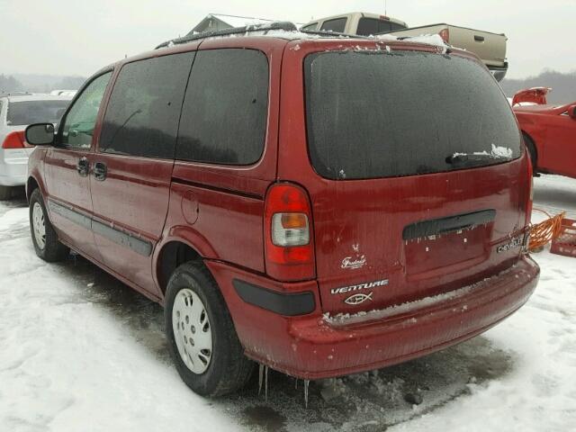 1GNDU03EX1D326158 - 2001 CHEVROLET VENTURE RED photo 3