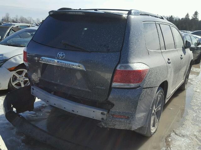 5TDBK3EH3CS117687 - 2012 TOYOTA HIGHLANDER GRAY photo 4