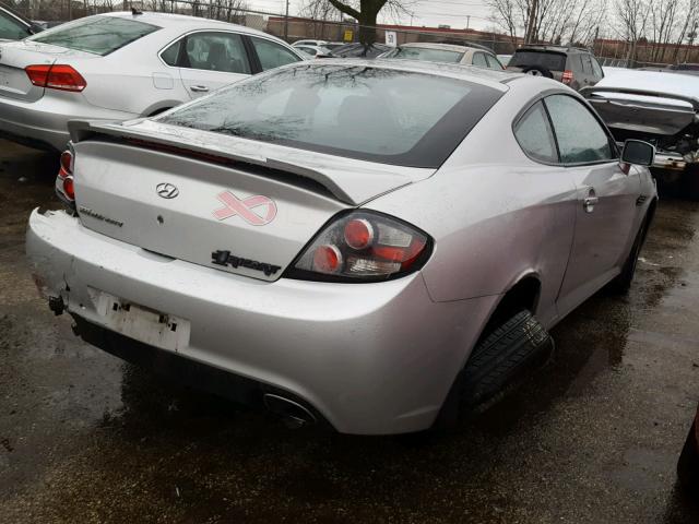 KMHHM66D78U266426 - 2008 HYUNDAI TIBURON GS SILVER photo 4