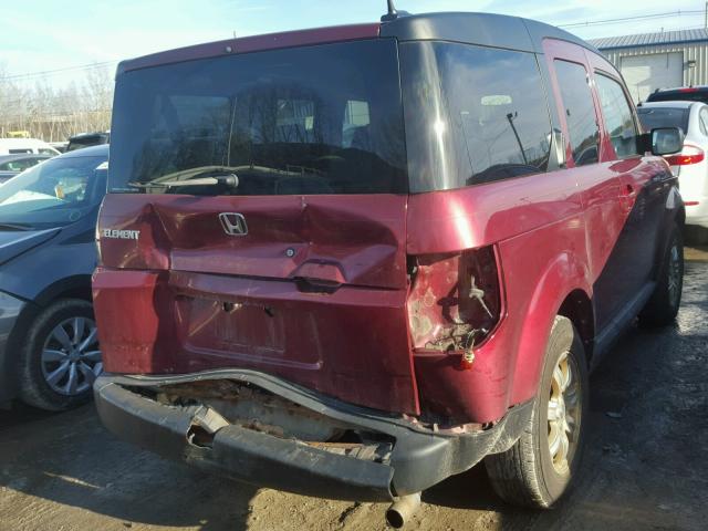 5J6YH28787L006771 - 2007 HONDA ELEMENT EX MAROON photo 4