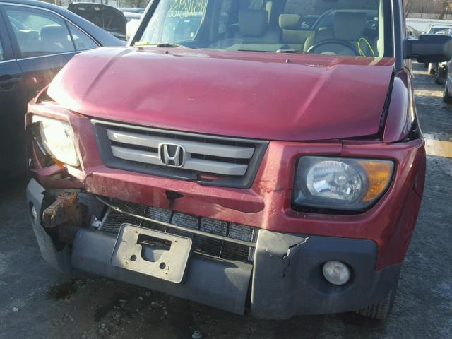 5J6YH28787L006771 - 2007 HONDA ELEMENT EX MAROON photo 9