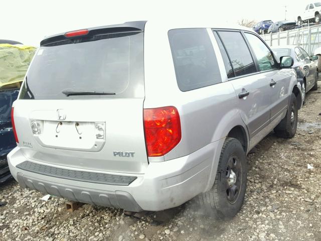 2HKYF181X3H551919 - 2003 HONDA PILOT LX SILVER photo 4