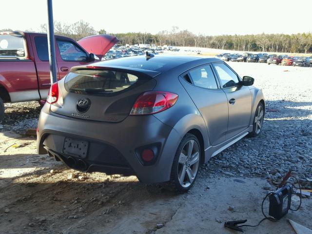 KMHTC6AE7DU108515 - 2013 HYUNDAI VELOSTER T GRAY photo 4