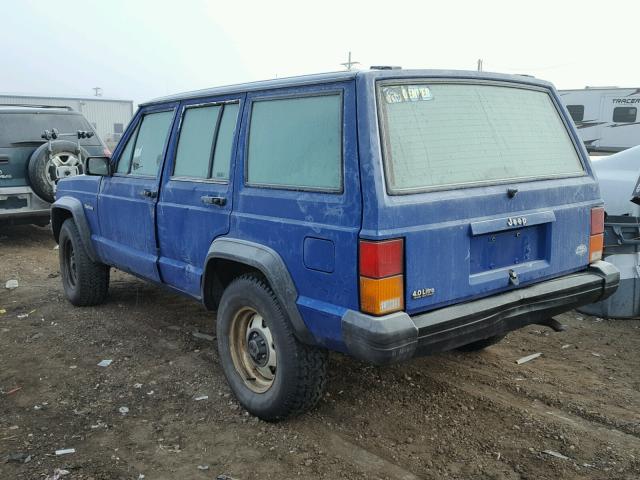 1J4FJ28S9SL608216 - 1995 JEEP CHEROKEE S BLUE photo 3