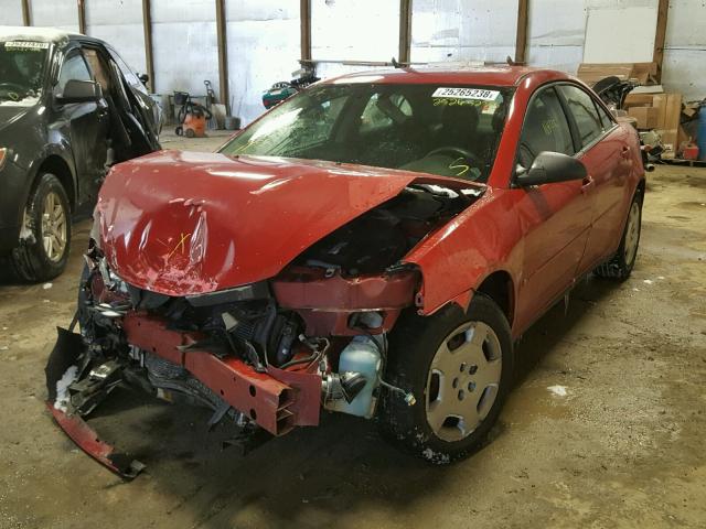 1G2ZF58B774137467 - 2007 PONTIAC G6 VALUE L RED photo 2