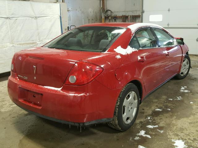 1G2ZF58B774137467 - 2007 PONTIAC G6 VALUE L RED photo 4