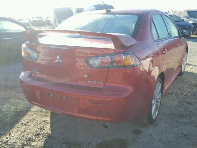 JA32U8FW9FU014793 - 2015 MITSUBISHI LANCER GT MAROON photo 4