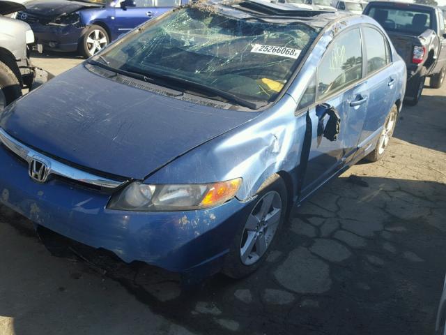 1HGFA16886L094129 - 2006 HONDA CIVIC EX BLUE photo 2