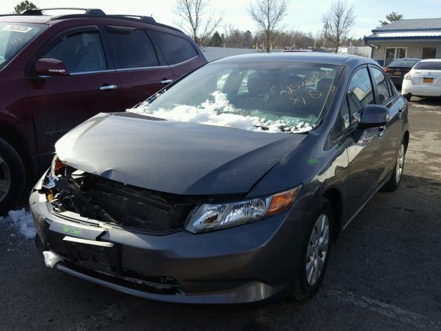 2HGFB2E51CH528328 - 2012 HONDA CIVIC LX GRAY photo 2