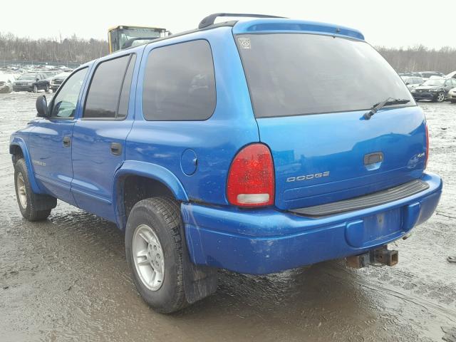 1B4HS28YXWF200082 - 1998 DODGE DURANGO BLUE photo 3