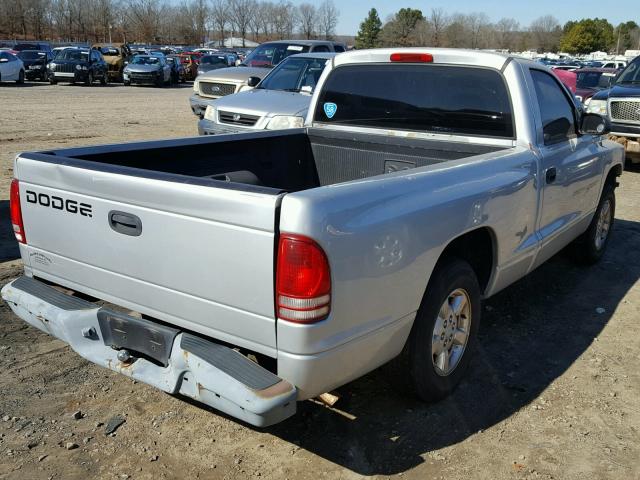 1B7FL26PX1S292537 - 2001 DODGE DAKOTA SILVER photo 4