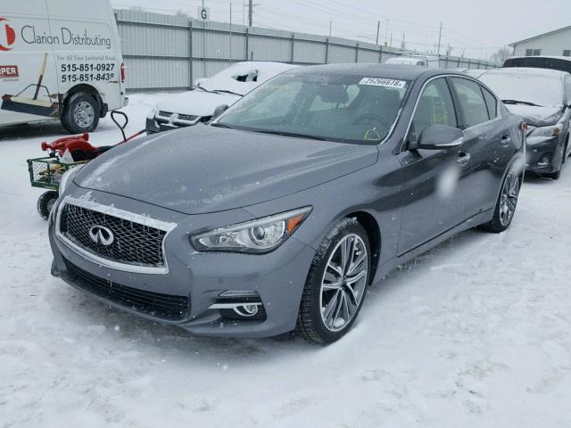 JN1BV7ARXEM682873 - 2014 INFINITI Q50 BASE GRAY photo 2