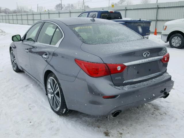 JN1BV7ARXEM682873 - 2014 INFINITI Q50 BASE GRAY photo 3