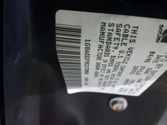 1G8AG52F95Z172068 - 2005 SATURN ION LEVEL 红色 照片 10