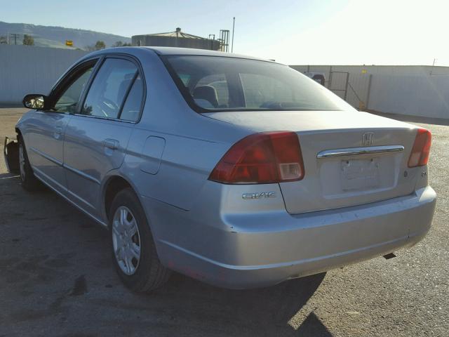 1HGES16552L009515 - 2002 HONDA CIVIC LX SILVER photo 3