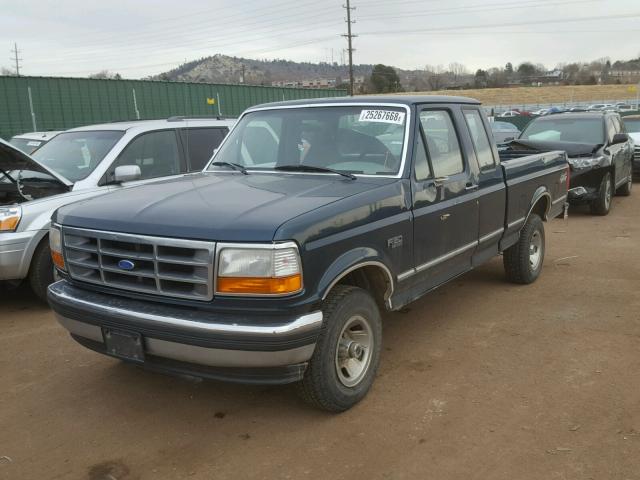 1FTEX14Y8SKB47519 - 1995 FORD F150 TEAL photo 2