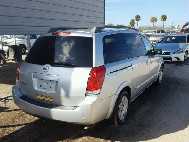 5N1BV28U05N116009 - 2005 NISSAN QUEST S SILVER photo 4