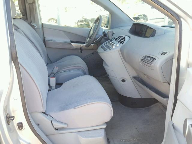 5N1BV28U05N116009 - 2005 NISSAN QUEST S SILVER photo 5