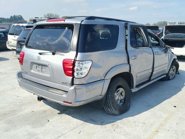 5TDZT34A72S100521 - 2002 TOYOTA SEQUOIA SR SILVER photo 4