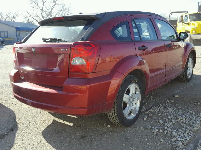 1B3HB48B08D653380 - 2008 DODGE CALIBER SX RED photo 4