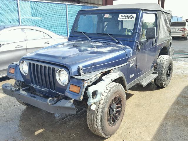 1J4FY19SXVP496317 - 1997 JEEP WRANGLER / BLUE photo 2