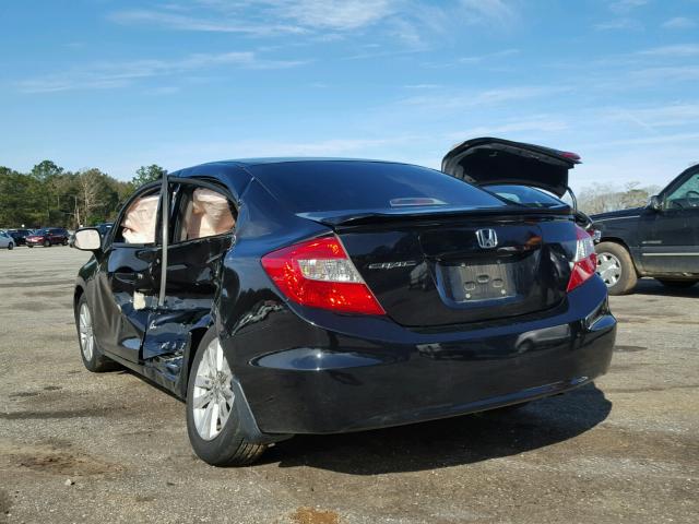 2HGFB2F84CH505148 - 2012 HONDA CIVIC EX BLACK photo 3