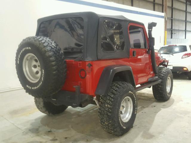 1J4FA49S52P729926 - 2002 JEEP WRANGLER / RED photo 4