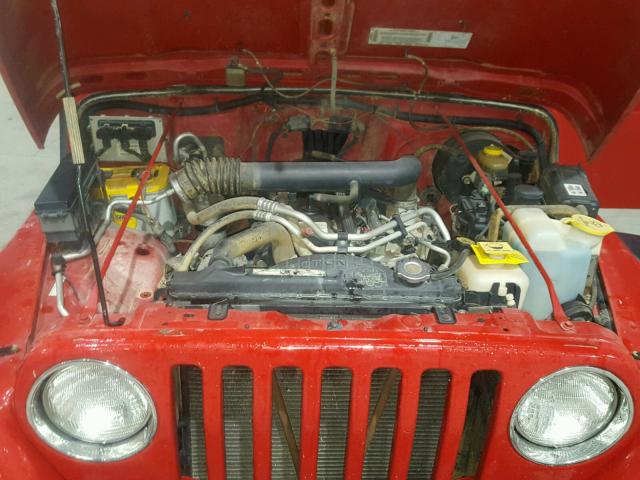 1J4FA49S52P729926 - 2002 JEEP WRANGLER / RED photo 7