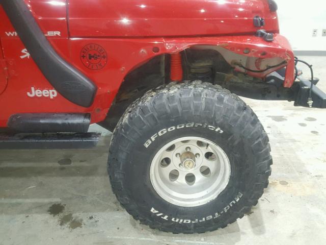 1J4FA49S52P729926 - 2002 JEEP WRANGLER / RED photo 9