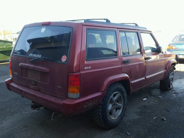 1J4FJ68S5WL125027 - 1998 JEEP CHEROKEE S RED photo 4