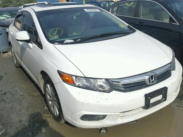 2HGFB2F90CH522456 - 2012 HONDA CIVIC EXL WHITE photo 1