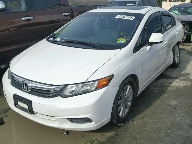 2HGFB2F90CH522456 - 2012 HONDA CIVIC EXL WHITE photo 2