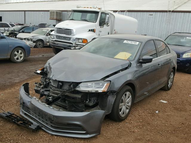 3VW2B7AJ6HM385427 - 2017 VOLKSWAGEN JETTA S CHARCOAL photo 2