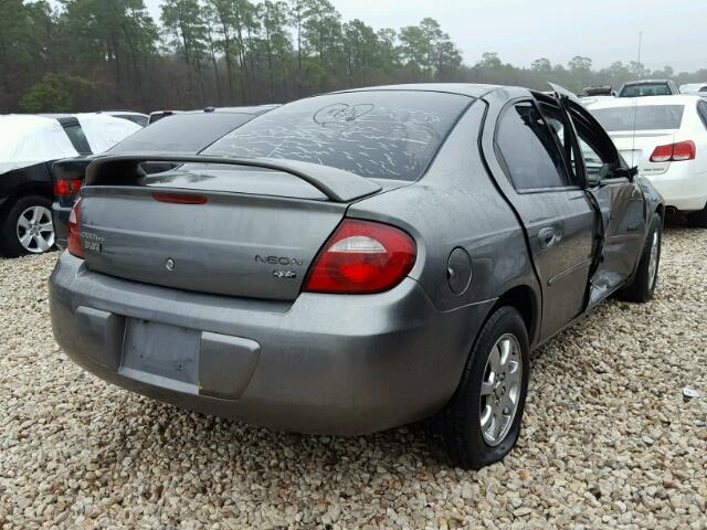 1B3ES56C45D142562 - 2005 DODGE NEON SXT GRAY photo 4