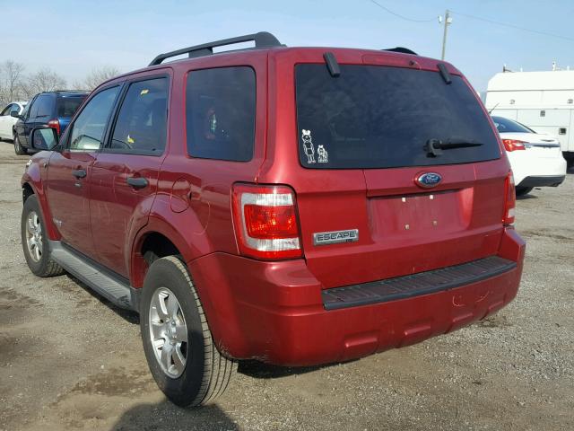 1FMCU03198KE02195 - 2008 FORD ESCAPE XLT RED photo 3