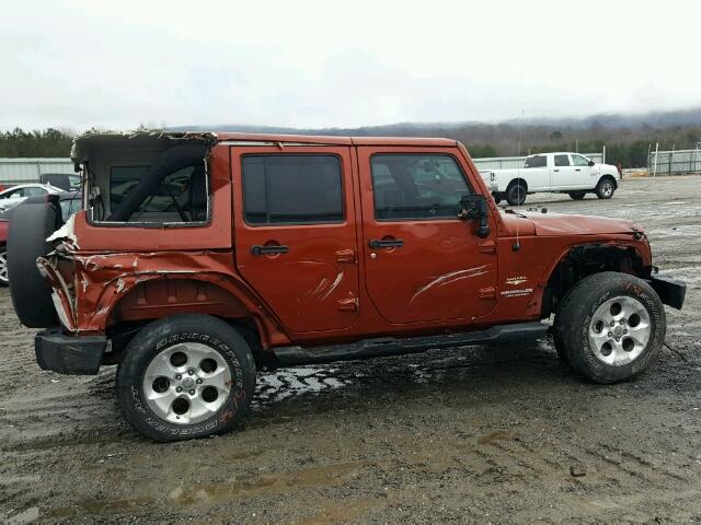 1C4HJWEG0EL204389 - 2014 JEEP WRANGLER U ORANGE photo 9