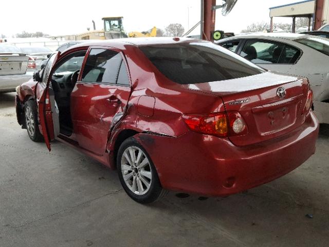 2T1BU40E69C136393 - 2009 TOYOTA COROLLA BA RED photo 3