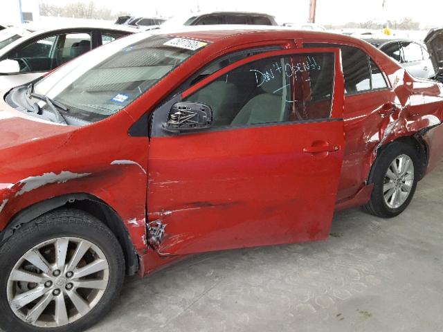 2T1BU40E69C136393 - 2009 TOYOTA COROLLA BA RED photo 9