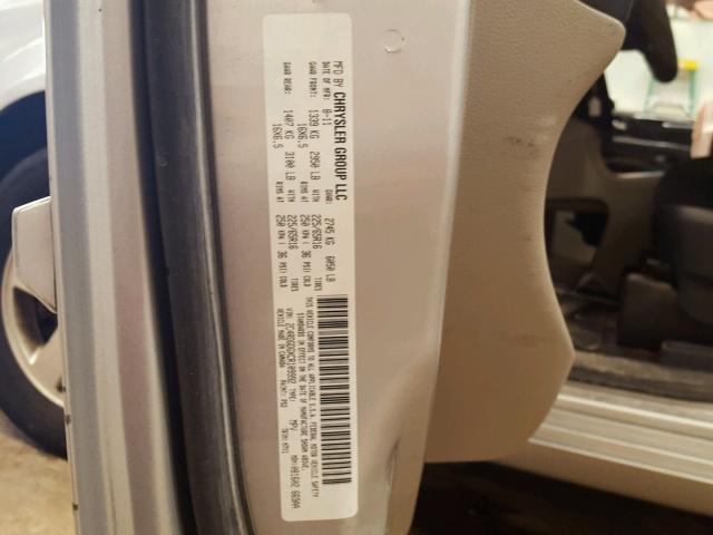 2C4RDGDGXCR109992 - 2012 DODGE GRAND CARA GRAY photo 10