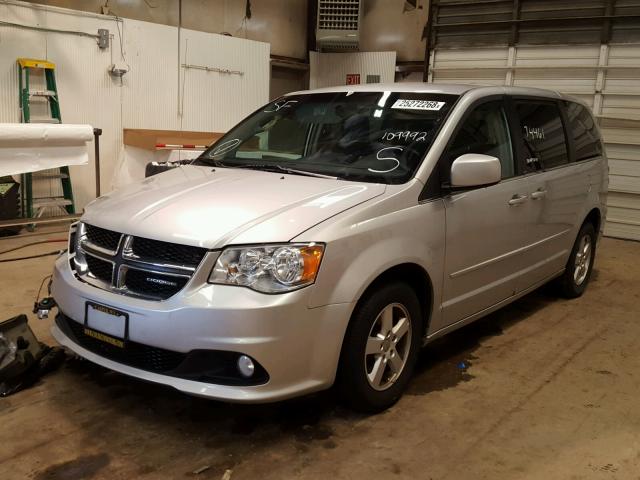 2C4RDGDGXCR109992 - 2012 DODGE GRAND CARA GRAY photo 2