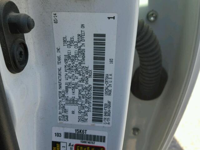 5TFUY5F15EX375629 - 2014 TOYOTA TUNDRA DOU WHITE photo 10