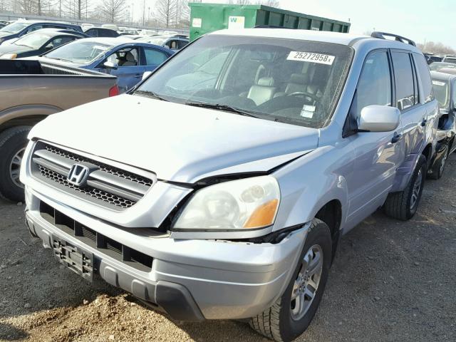 2HKYF18673H591113 - 2003 HONDA PILOT EXL SILVER photo 2