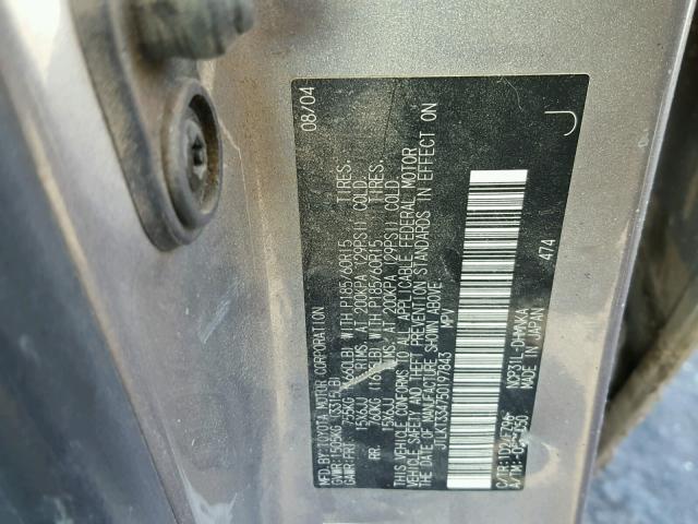 JTLKT334750197843 - 2005 TOYOTA SCION XB 银色 照片 10