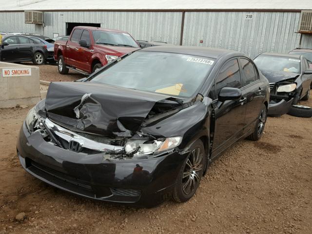 2HGFA1F57BH305835 - 2011 HONDA CIVIC LX BLACK photo 2